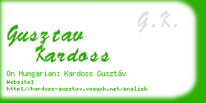 gusztav kardoss business card
