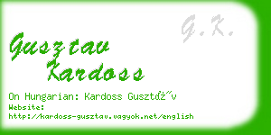 gusztav kardoss business card